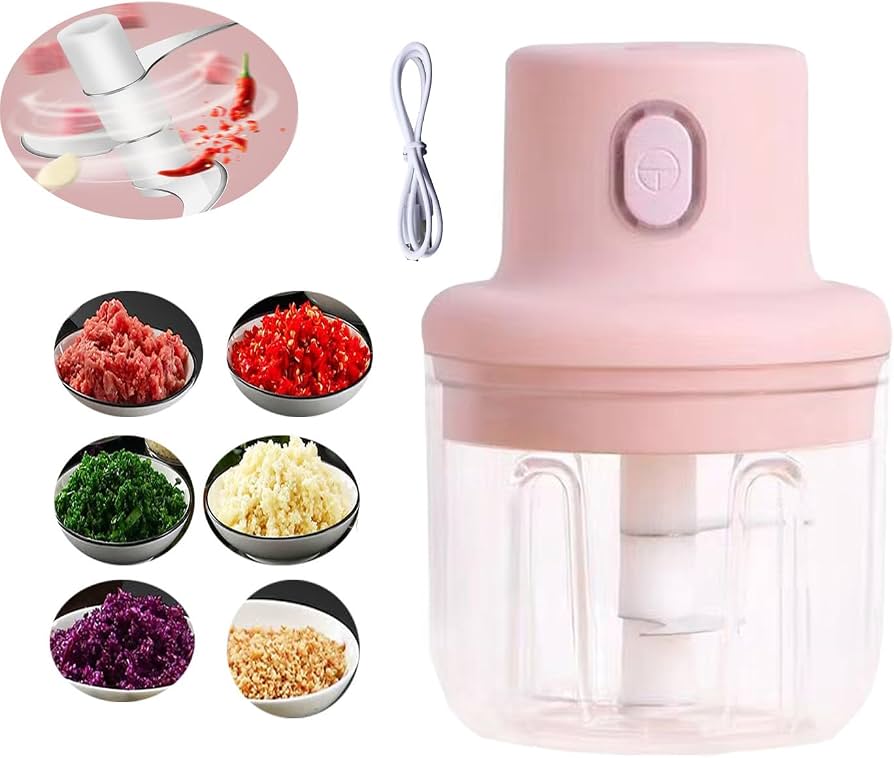 Mini Electric Garlic Chopper Cordless Food Processor, 250ml